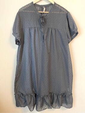 Old Navy - Gray Dot Beach Cover Up - Sheer Ruffle Dress - Size XXL
